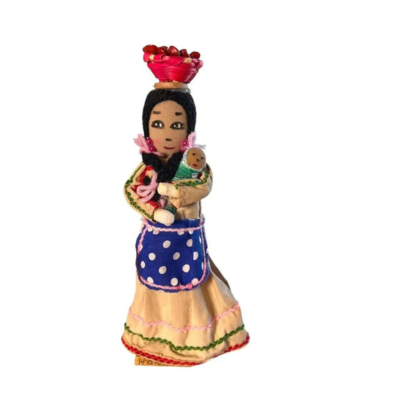 Central America Folk Art Doll Honduras Fabric Handmade Décor Hand Made - Picture 1 of 11